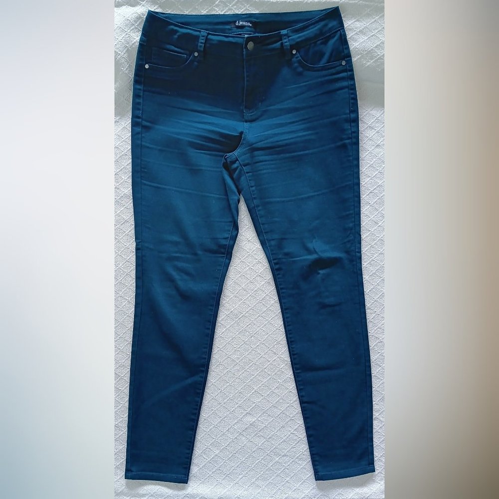D. Jeans Women's Mid-Rise Straight Pants Teal Green 10